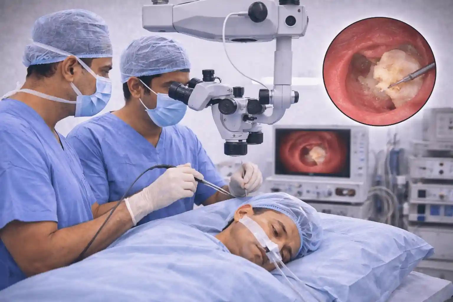 Ear drum (tympanic membrane) repair